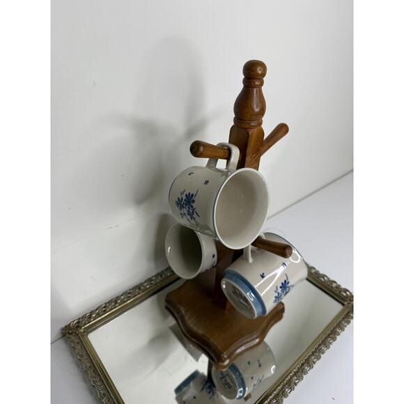 Set of 4 Vintage Jardin 710 Whisper Blue Floral Coffee Tea Cup/Mug 60's 70's - Picture 8 of 9